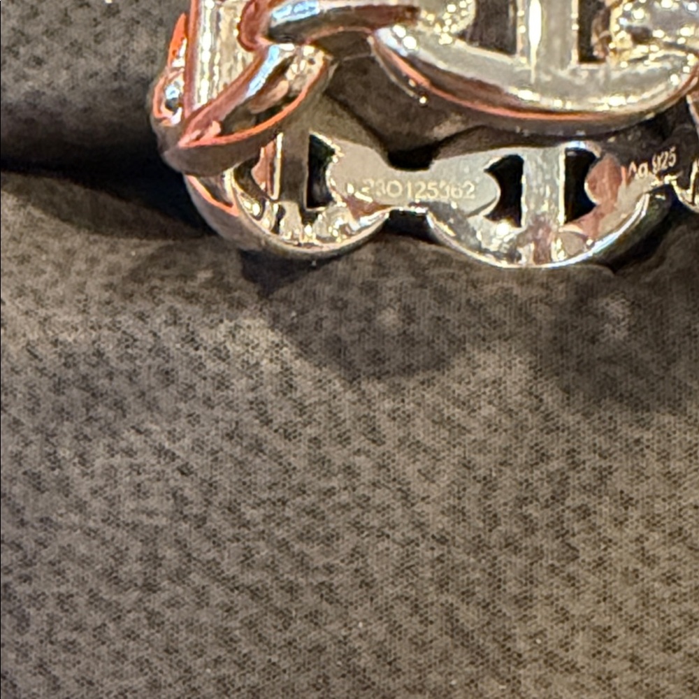 HERMES PARIS CHAINE D'ANCRE ENCHAINEE RING SOLID 925 STERLING SILVER SIZE 53 - Picture 3 of 5